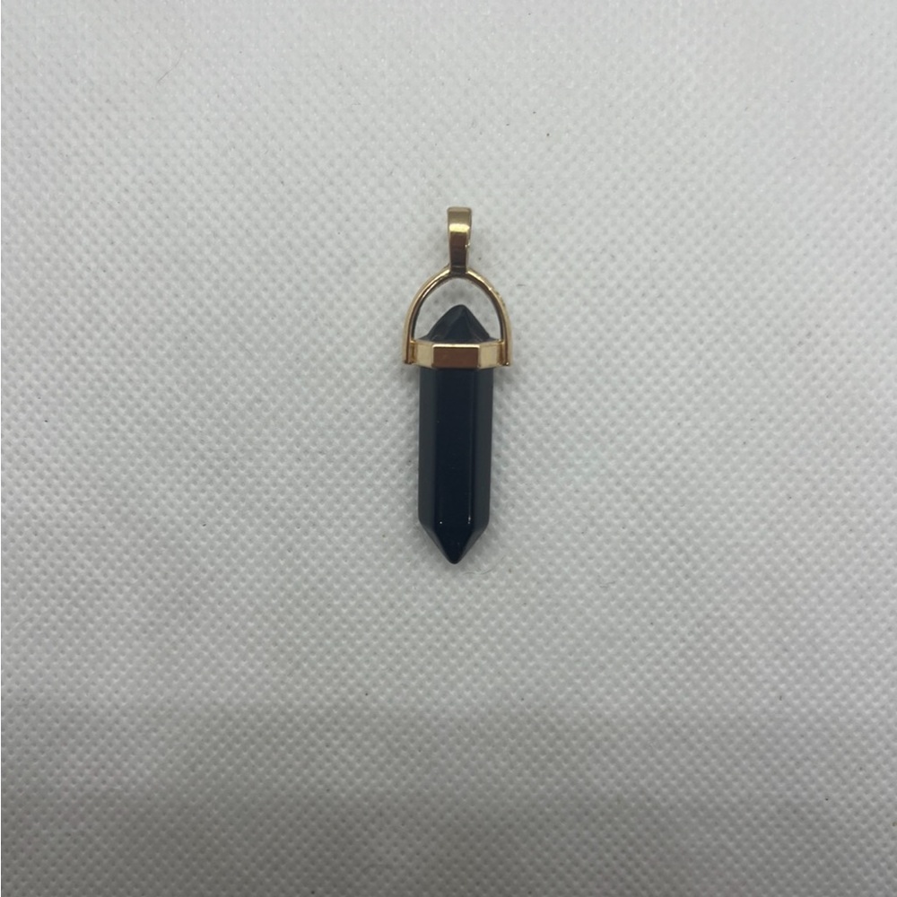 Natural Obsidian Stone Necklace - Picture 2 of 4
